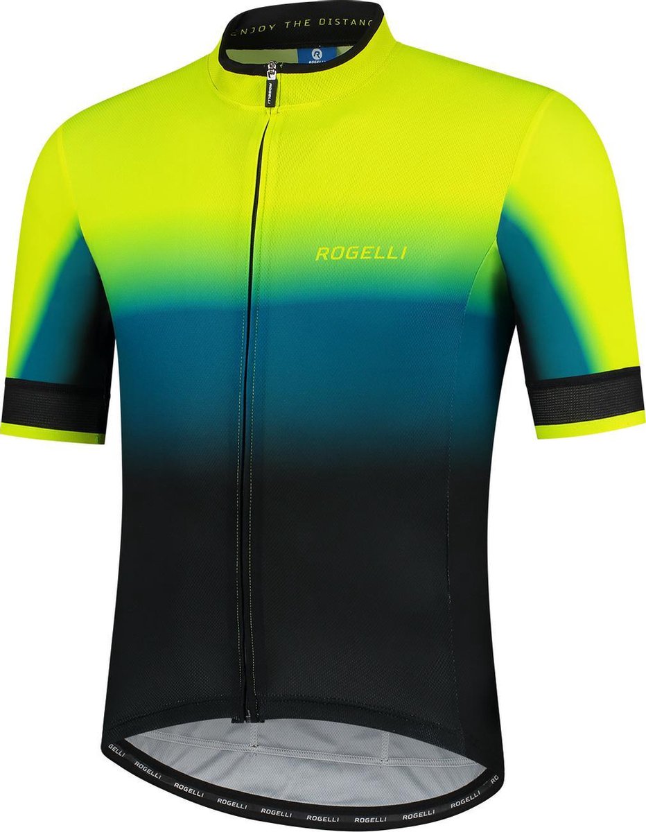 Rogelli Horizon Fietsshirt Heren - Blauw/Fluor-Geel - Maat M