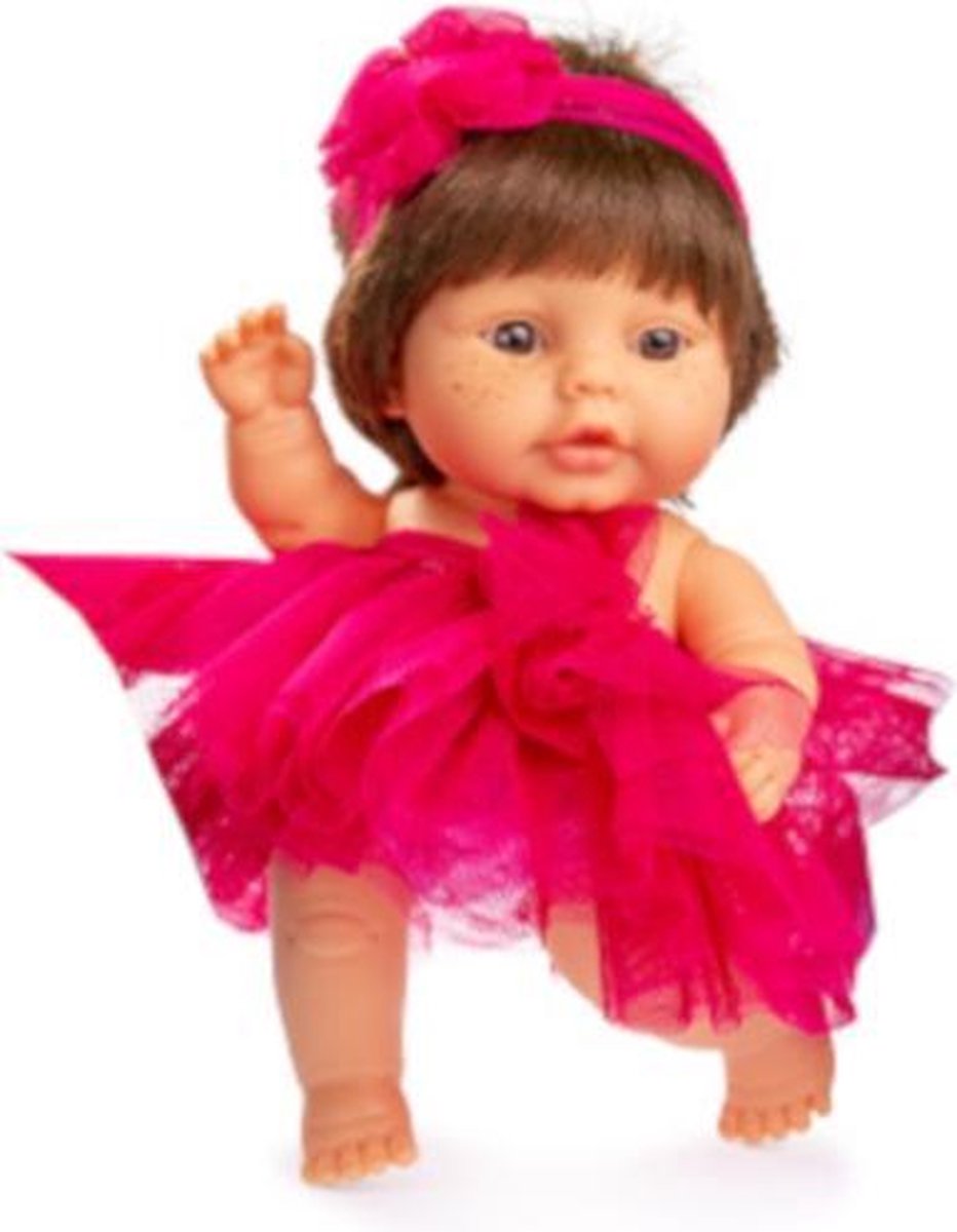 Berjuan Babypop 22 Cm Meisjes Vinyl/textiel Bruin/rood