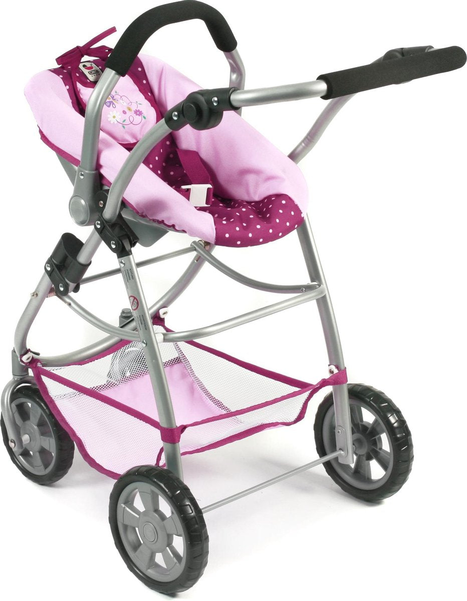 Bayer Chic 2000 - All in 1 combi poppenwagen Emotion - Dots Brombeere