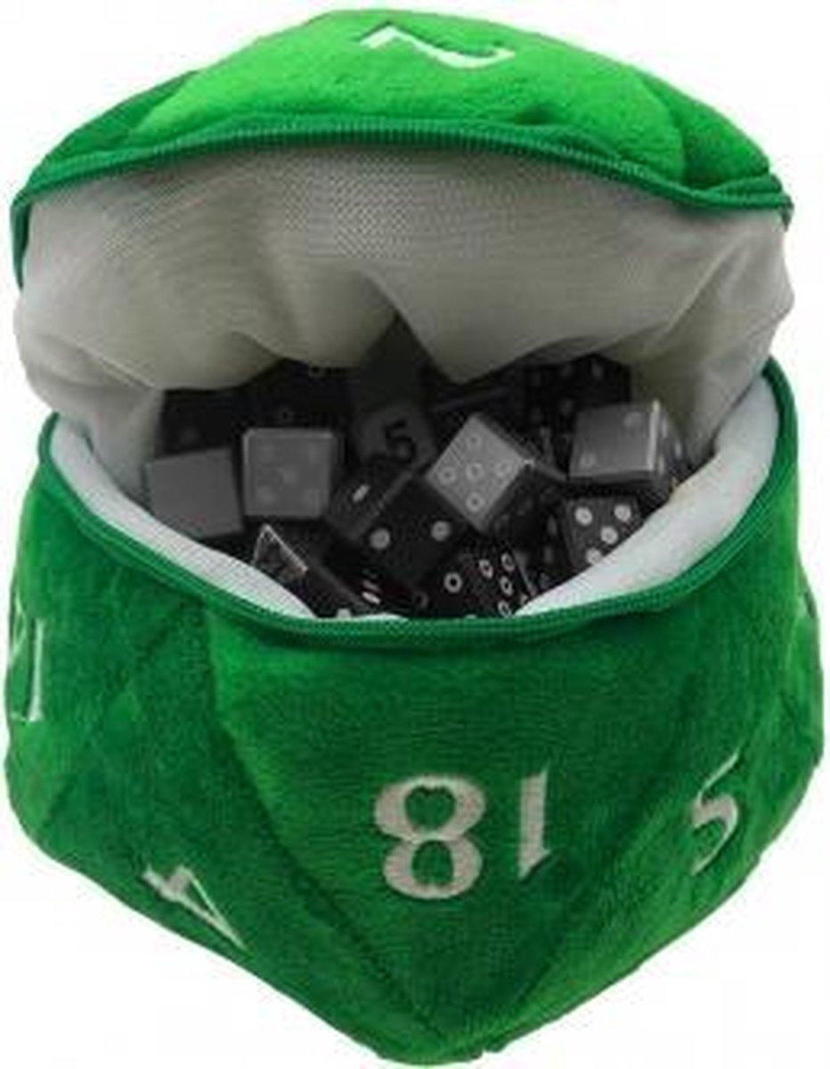D20 Plush Dice Bag - Green