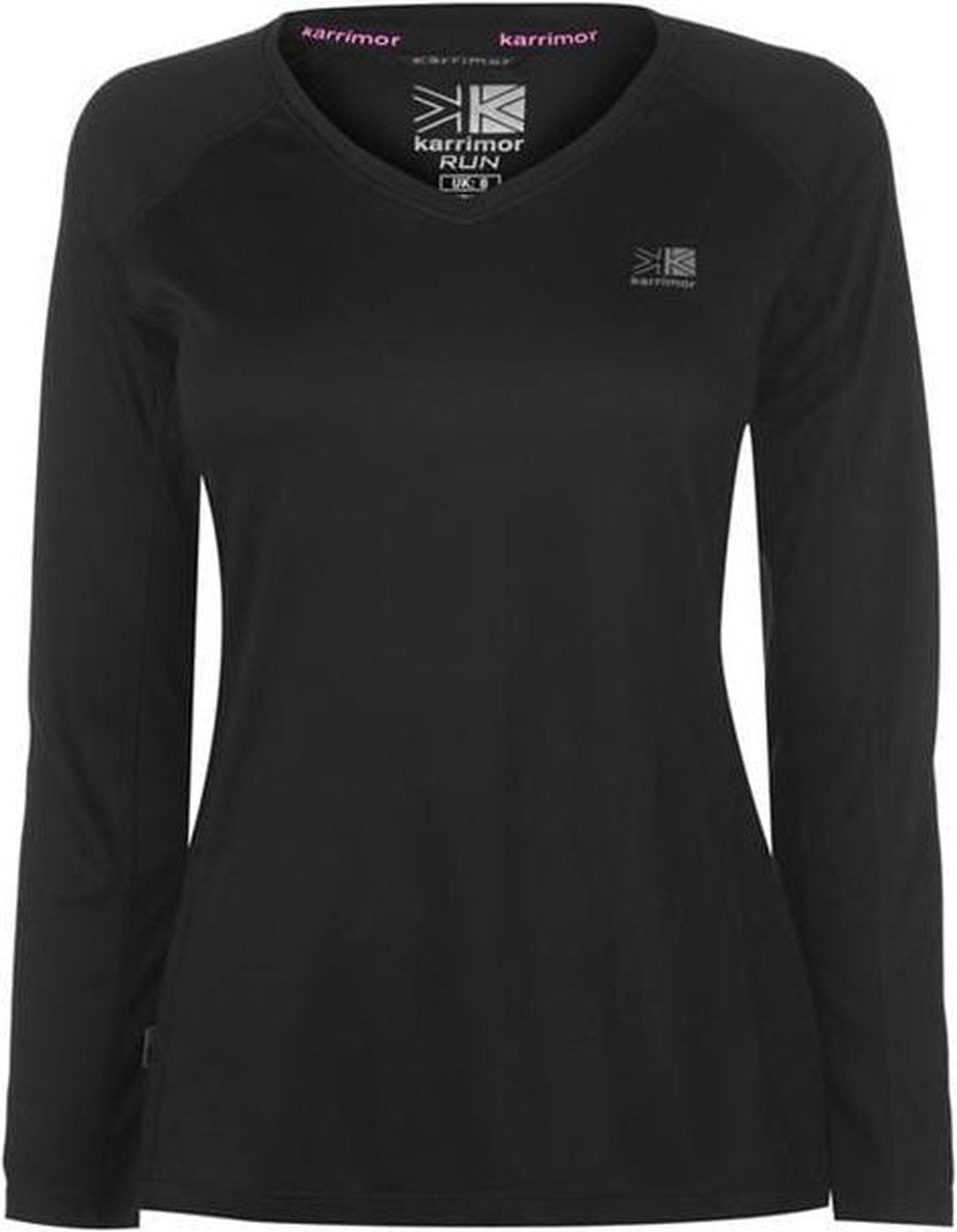 Karrimor Hardloop Shirt Lange Mouw - Runningshirt - Dames - Zwart - XL (16)