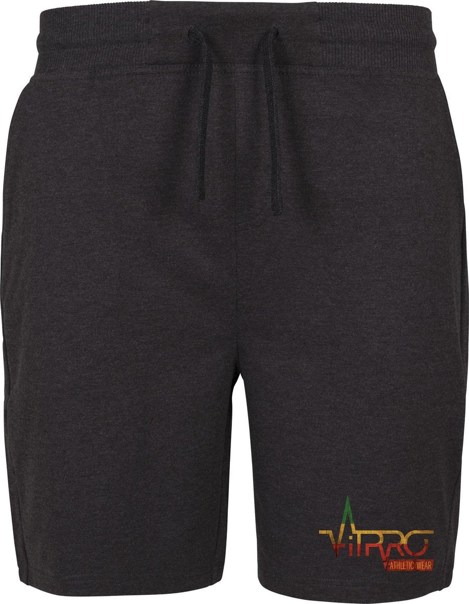 FitProWear Sweatshort Heren Rasta Donkergrijs Maat S - Korte Broek - Joggingbroek - Katoen
