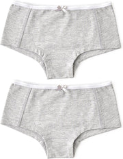 Little Label - meisjes - onderbroek (2 stuks) - grijs - maat 110/116 - bio-katoen