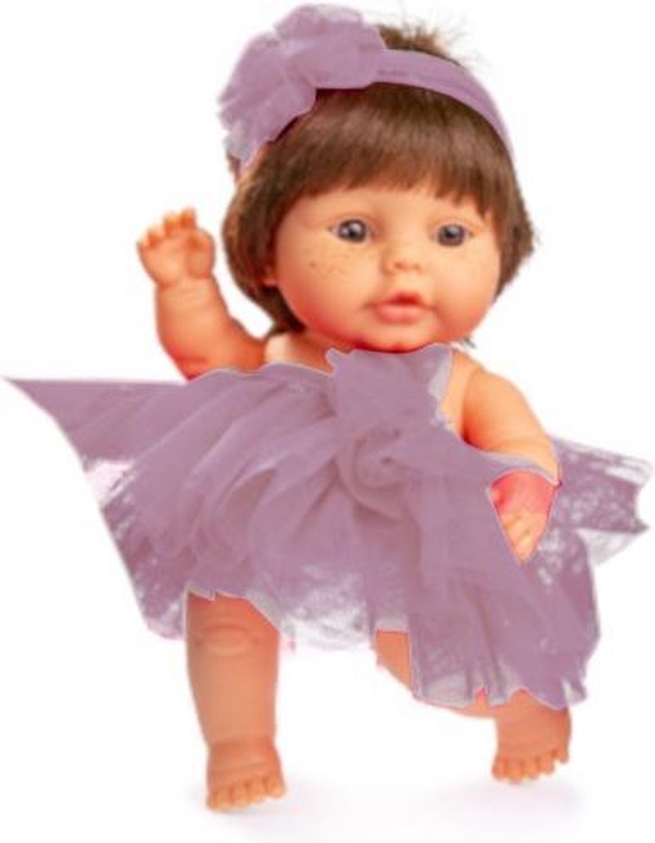 Berjuan Babypop 22 Cm Meisjes Vinyl/textiel Bruin/roze