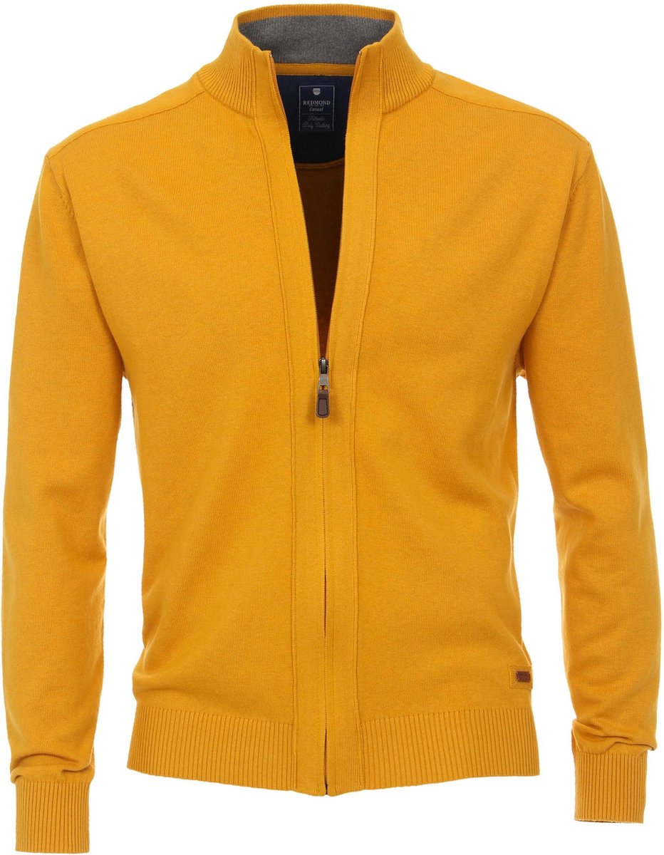Redmond heren vest katoen - met rits - geel -  Maat: 3XL