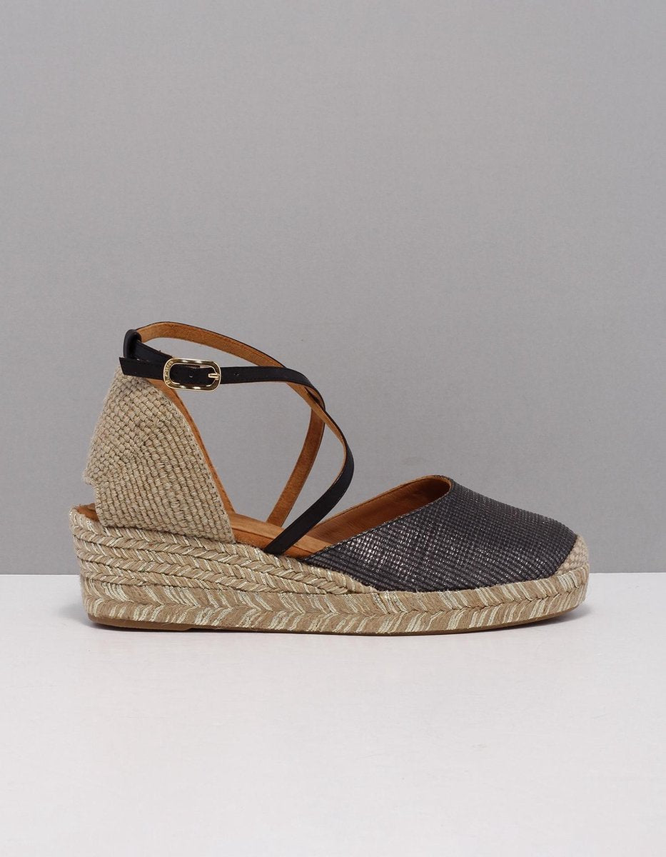 Unisa Caude Rad Espadrilles - Met Sleehak - Dames - Zwart - Maat 38
