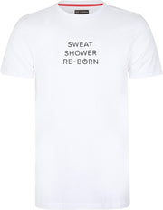 Re-Born Slogan T-shirt Sweat Korte Mouw Unisex - Wit - Maat L