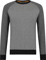 Haze&Finn Pullover Ronde Hals Print Grijs (MU14-0210 - Anthracite-BlancdeBlanc)