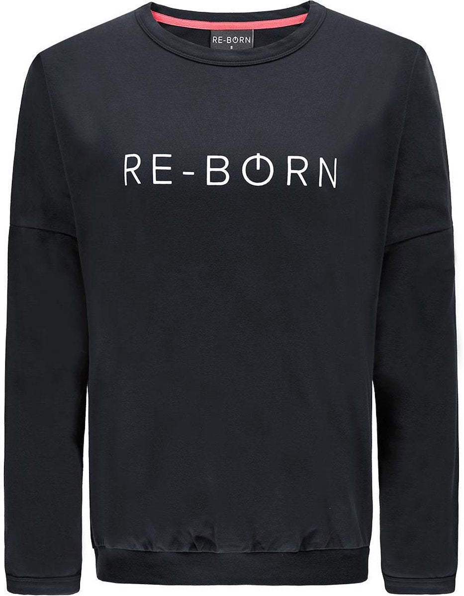 Re-Born Ronde Hals Trui Lange Mouw Dames - Zwart - Maat S