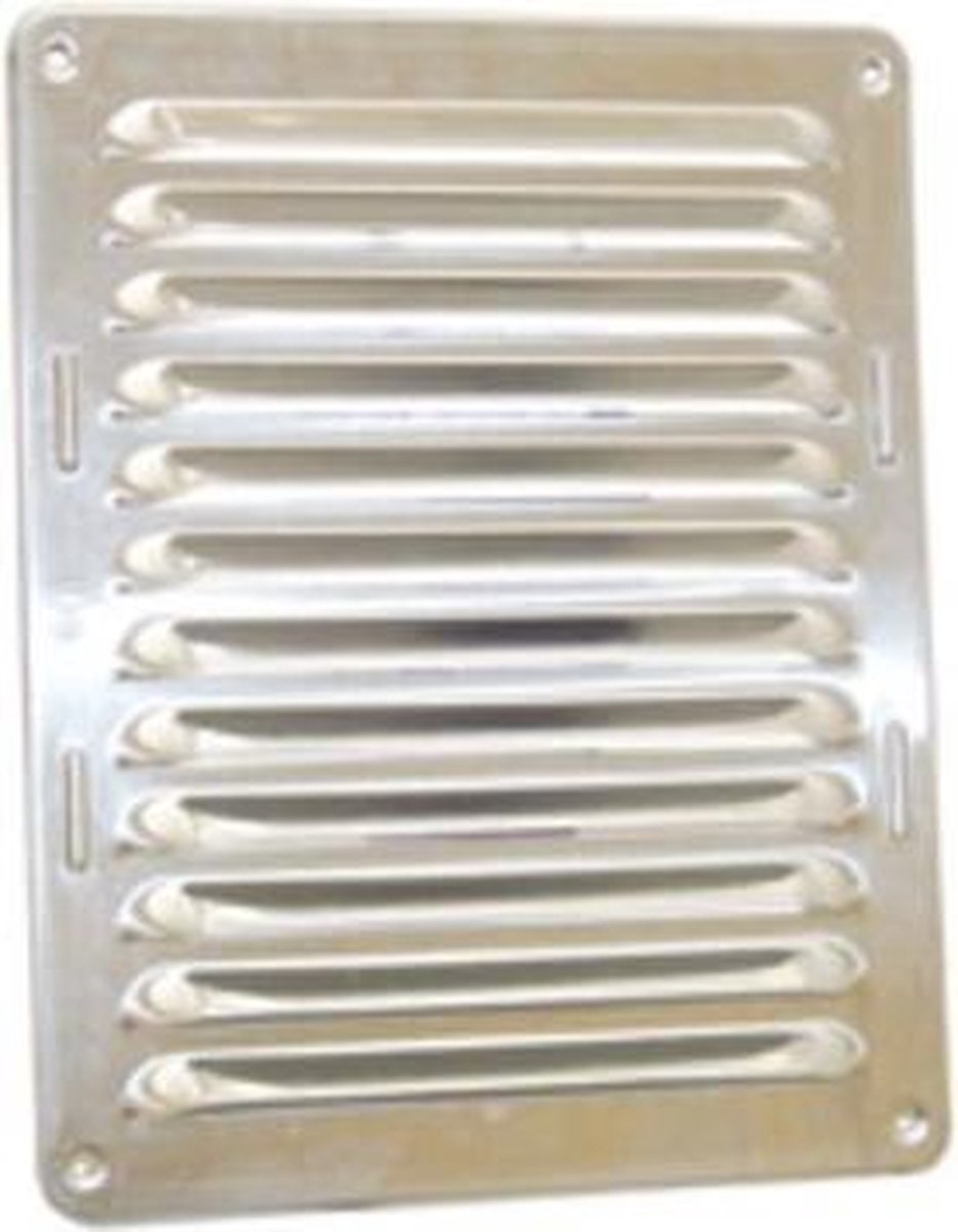 Plieger schoepenrooster RVS af met 195x195mm koper