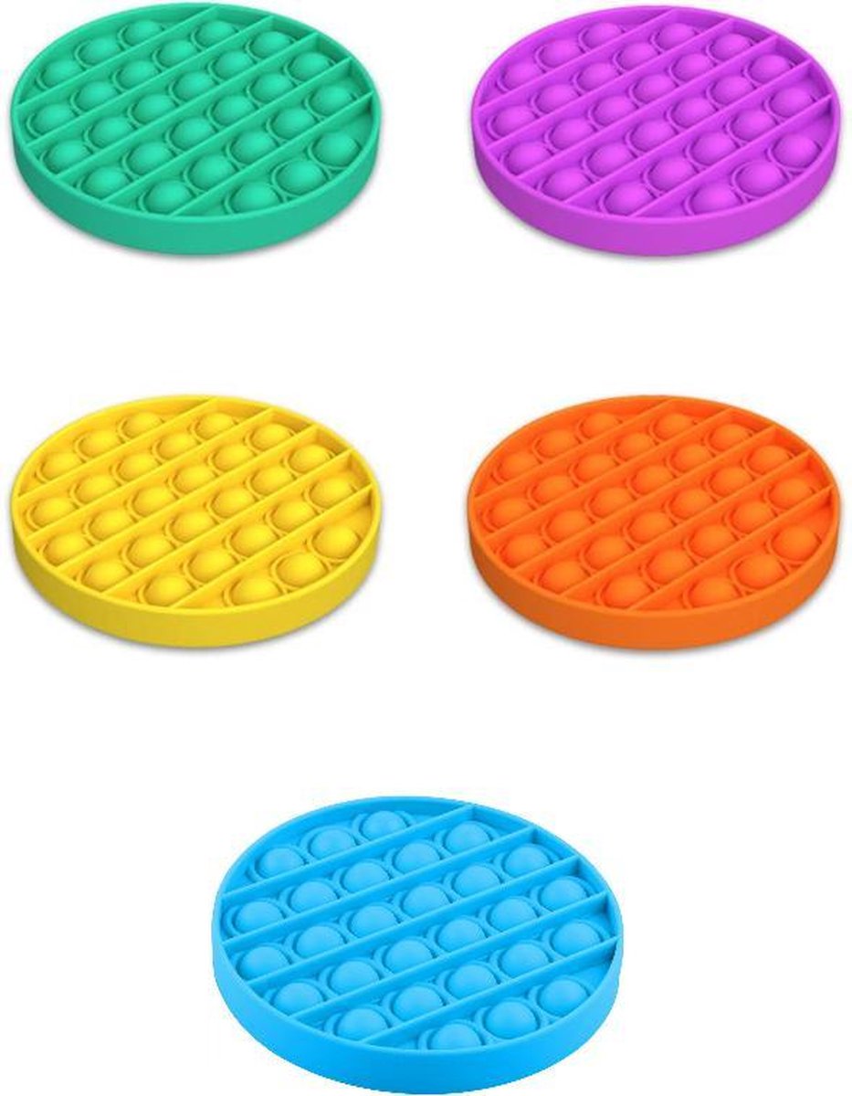 Set van 5 Fidget toys Pop it tiktok – Groen Geel Paars Oranje Blauw - Fidget speelgoed – Pop it fidget toy – Push pop pop bubble - Fidgets – Bolcom Fidget pad - Pop it toy – Pop it game - Pop it fidget toy game - Push pop pop bubble