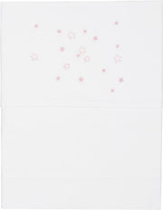 Koeka Wieglaken Stars - white/old babypink 80x100cm