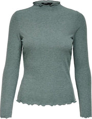 Onlemma L/s High Neck Top Noos Jrs 15180040 Balsam Green/melange