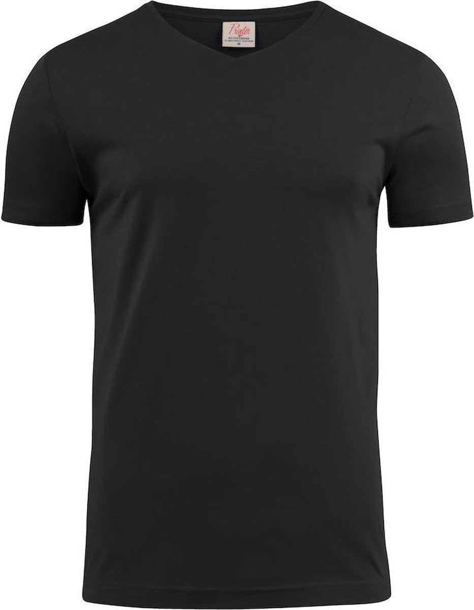 Printer T-shirt Heavy V-hals Man 2264024 Zwart - Maat M