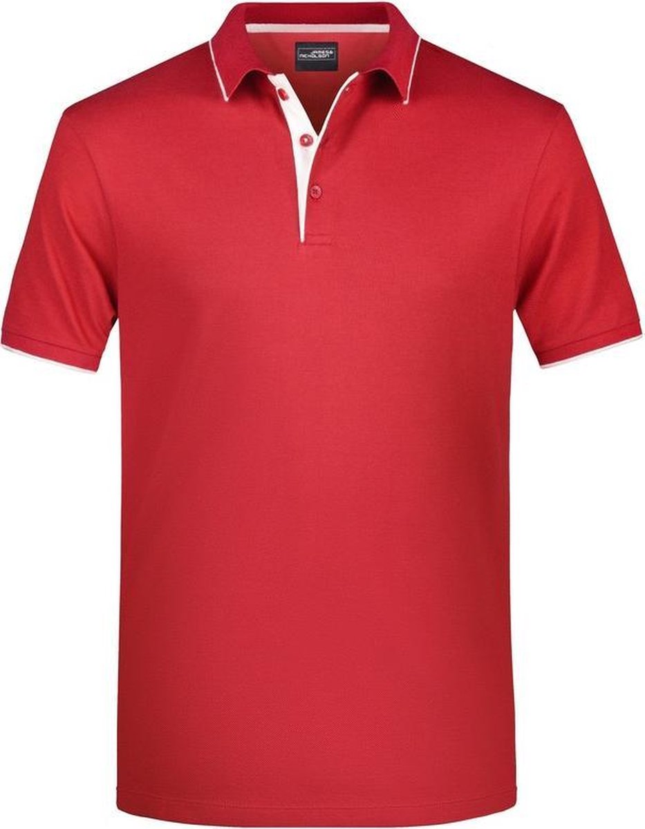 Polo shirt Golf Pro premium rood/wit voor heren - Rode herenkleding - Werkkleding/zakelijke kleding polo t-shirt M