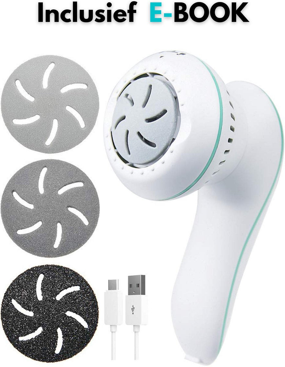 Eelt Verwijderaar Pedicure Apparaat Elektrische Voetvijl Eelt Rasp - Zuigt Vacuüm - E-Book + 3 rollen - Oplaadbaar - Eeltschaaf - Eelt Vijl - Eeltsokken - Fability®