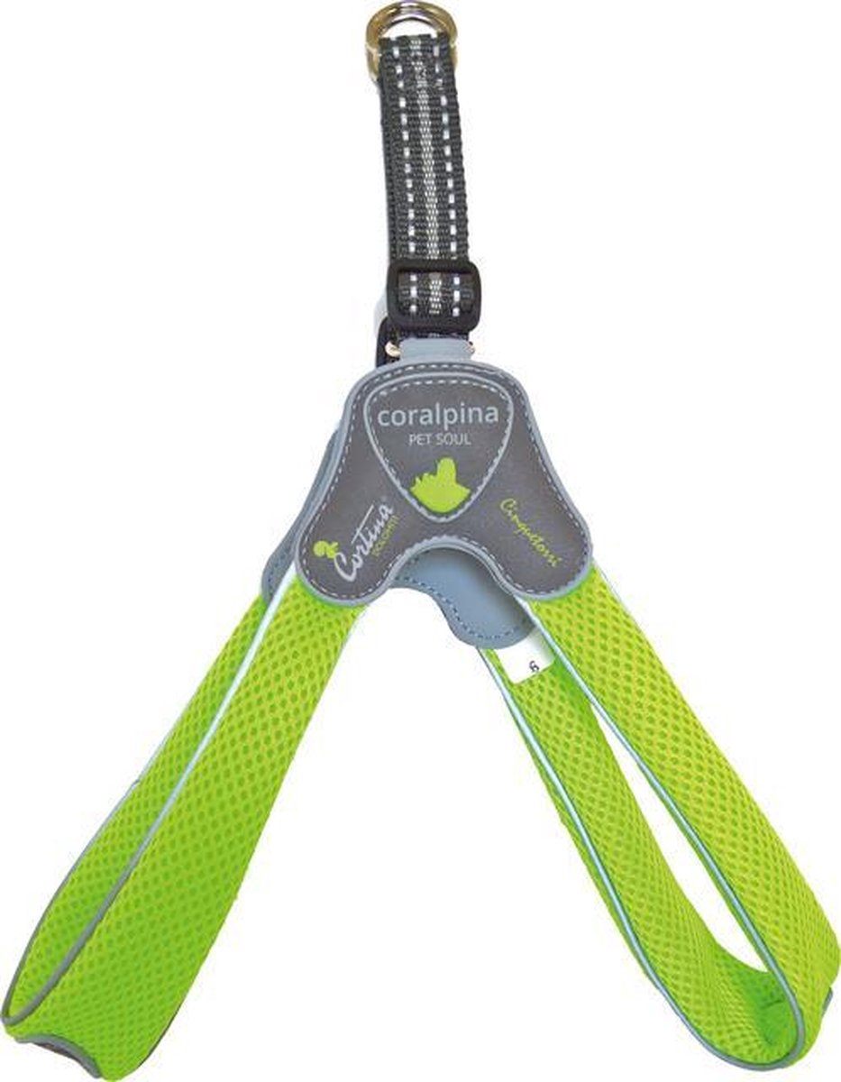 Luxe Coralpina - Hondenharnas tuig Cinquetorri Fluo Groen - 50-60 cm - Maat 7