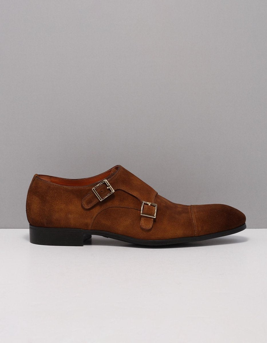 Santoni 14549-simon gespschoenen heren bruin  pms m40 tabacco suede 42 (8)