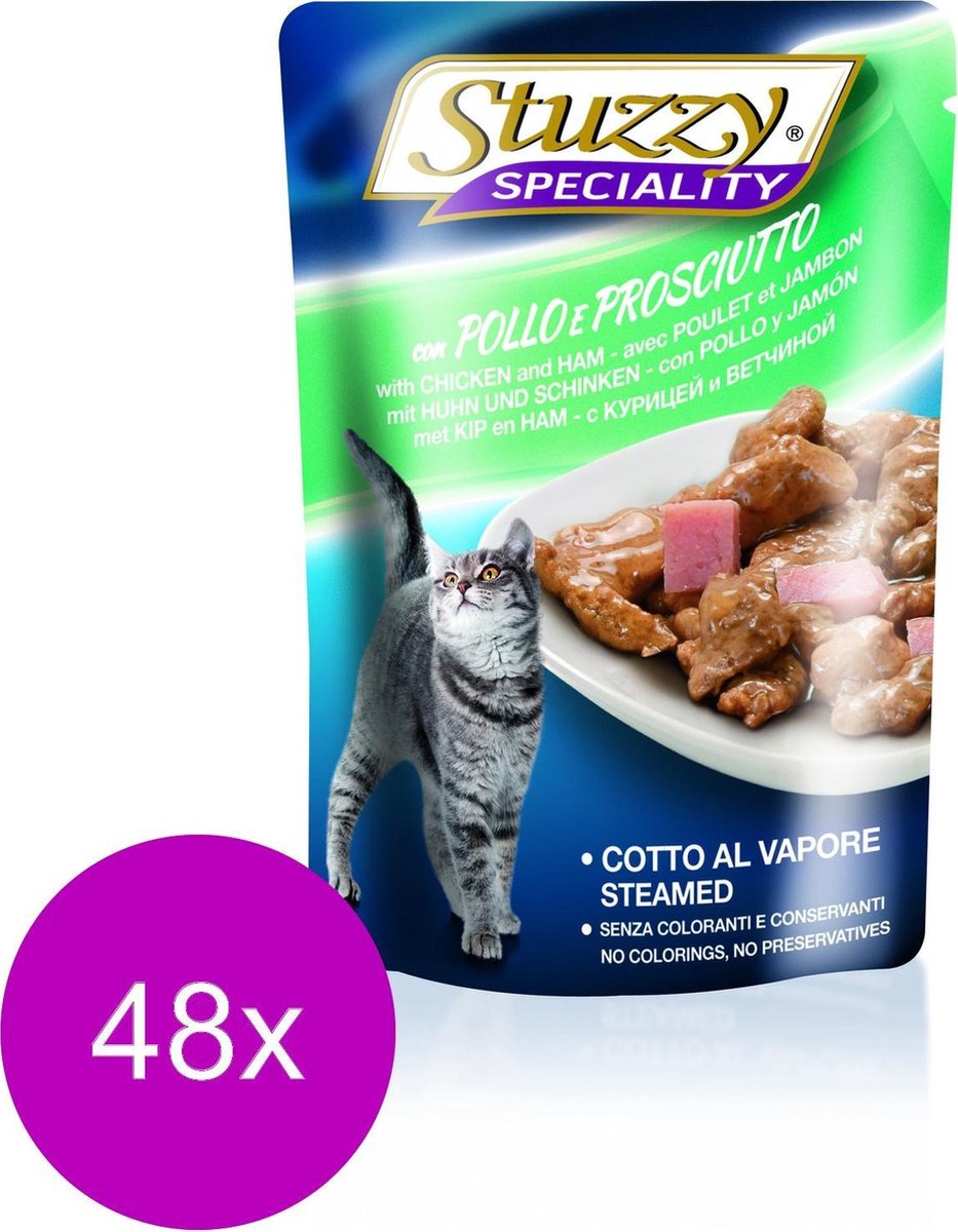 Stuzzy Pouch Adult Kip/Ham - Kattenvoer - 48 x 100 g