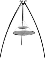 CookKing Grill Tripod Zwart Staal Dubbel Rooster 80 cm + 40 cm
