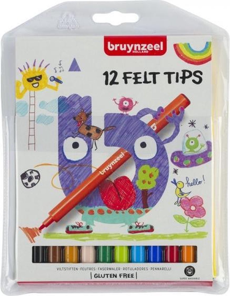 BRUYNZEEL Inspiring Young set 12 stiften Felt Tips - viltstiften