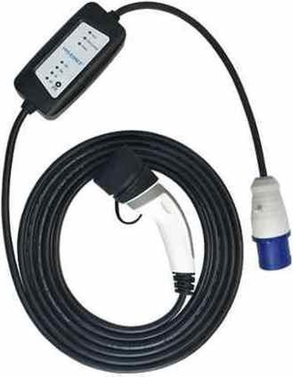 Hebei Shensi Type 2 draagbare oplader voor Blauwe CEE (Camping)  stekker - 16A 1 fase