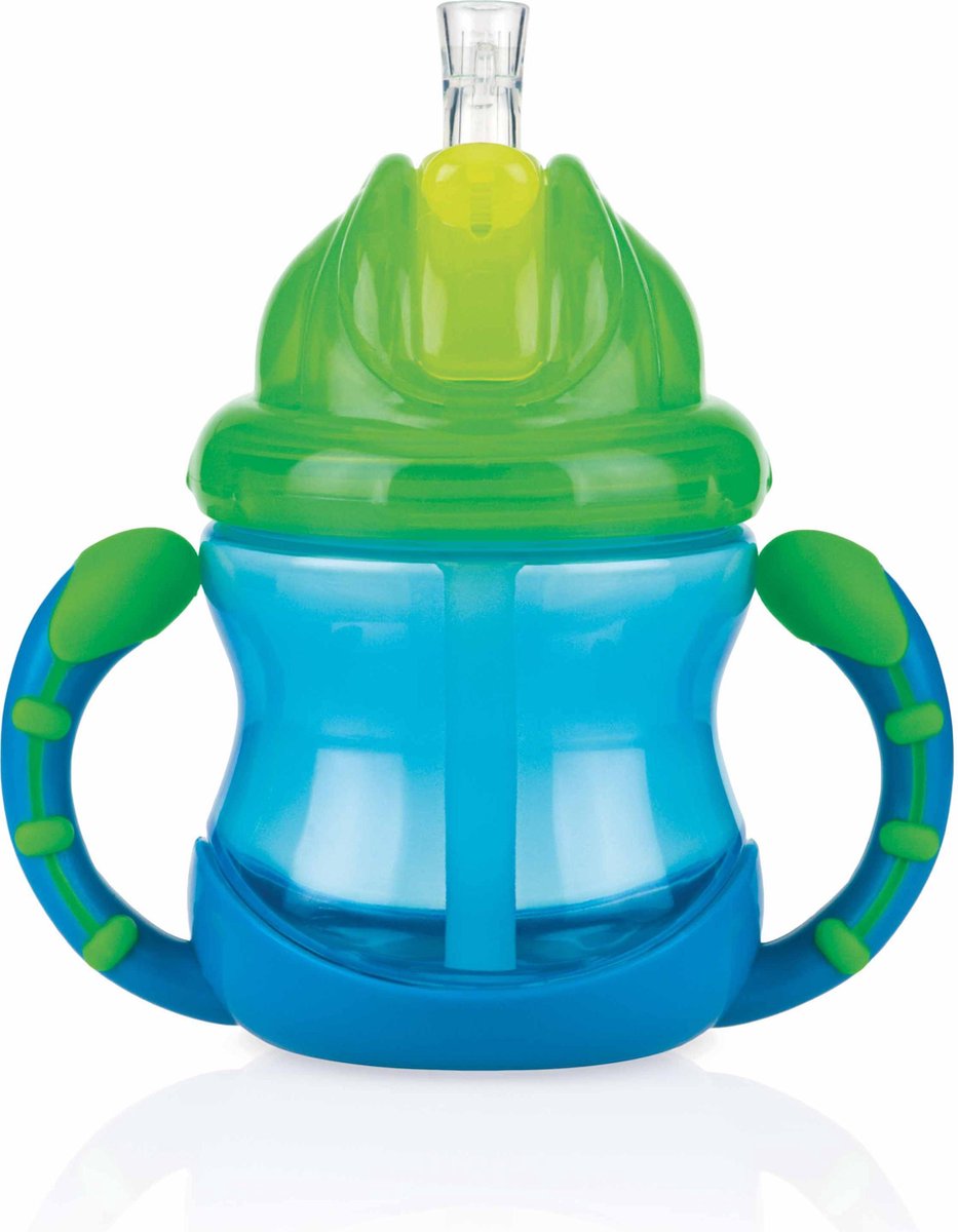 Nûby - Flip-It™ antilekbeker met handvatten - Blauw - 240ml - 12m+