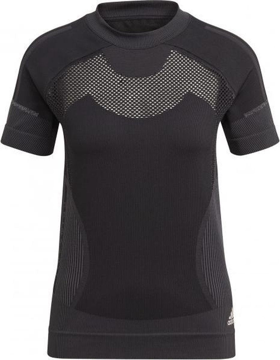 adidas Primeknit Shirt Dames - zwart/grijs - maat M