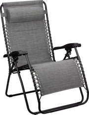 Abbey Camp Stoel - Chaise Longue Padding XXL- Grijs/Donkergrijs