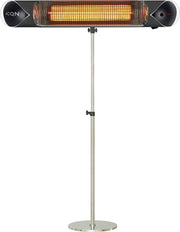 ICQN Infrarood Kachel met Roestvrijstalen Houder - 2500 W - tot 24m² - 4 Verwarmingsniveaus - Afstandsbediening - Terraskachel - IP65-certificering