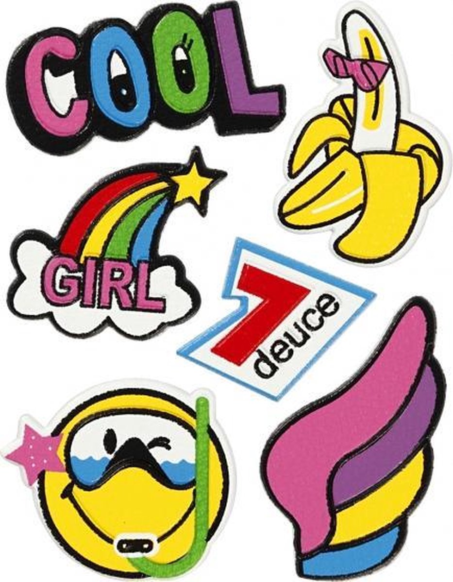 Zachte Stickers \'cool Girl\' 6 Stuks