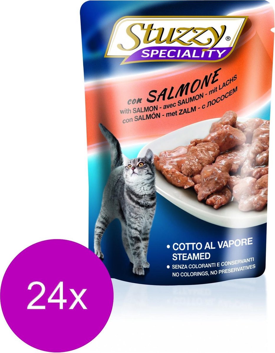 Stuzzy Cat met zalm - 24 stuks à 100 gram