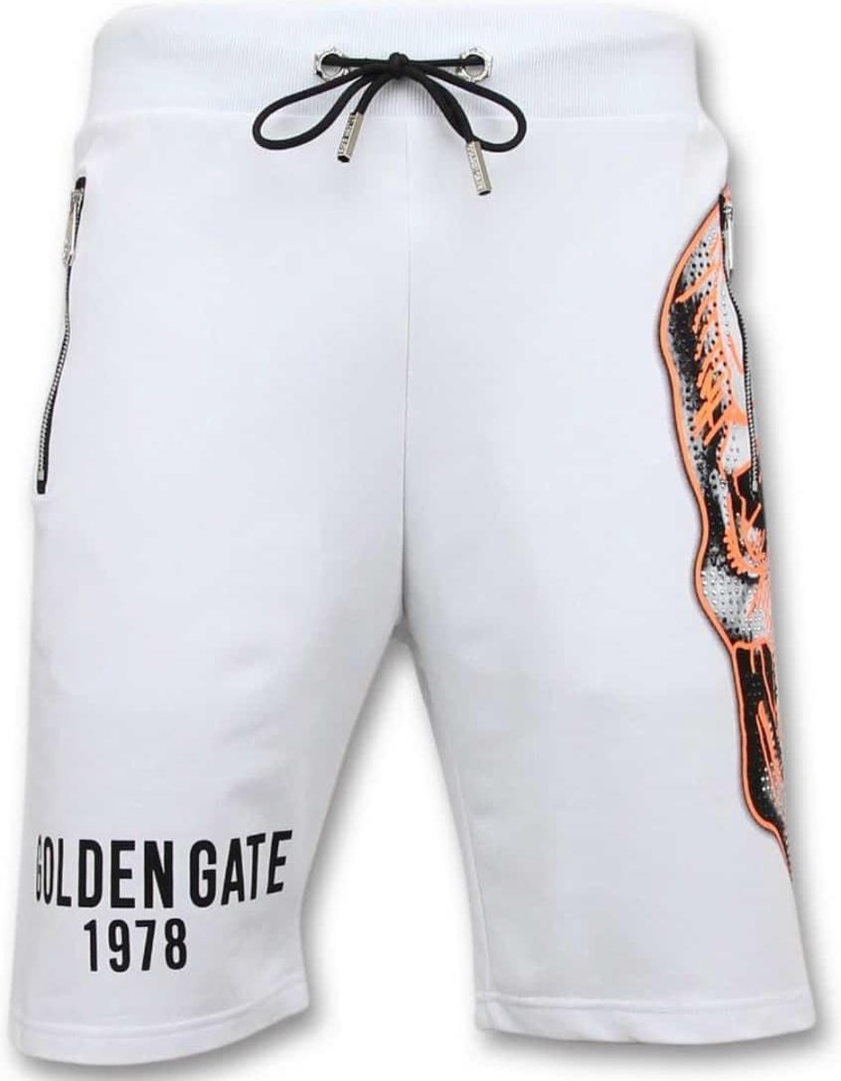 ENOS Jogging Korte Broek Heren - Doodskop -7357 - Wit - Maten: S