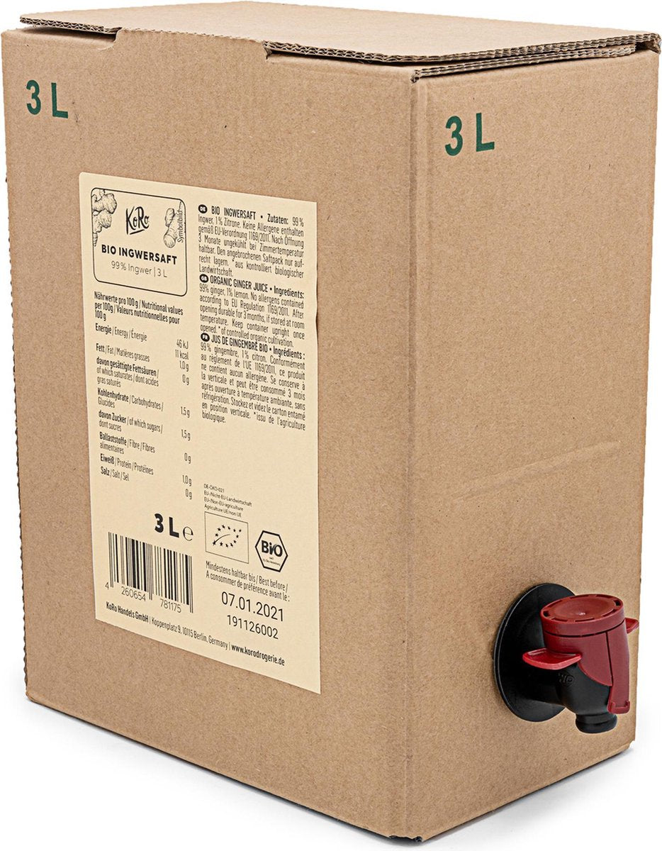 KoRo | Biologisch zuiver gembersap bag-in-box | 3 L