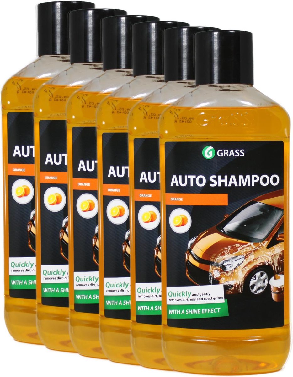 Grass Car Care - Orange Autoshampoo - 6 x 1Liter - Autopoets - Auto Reiniging - Voor Exterieur