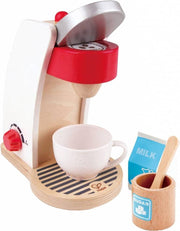 Hape Houten Koffieapparaat Wit 6-delig