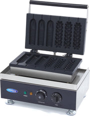 Wafelijzer Corn Dog / Hot Dog / Worstenbroodjes - 6 stuks - RVS - Instelbare Temperatuur - met Lekbak - Professionele Hot Dog Apparaat- Maxima