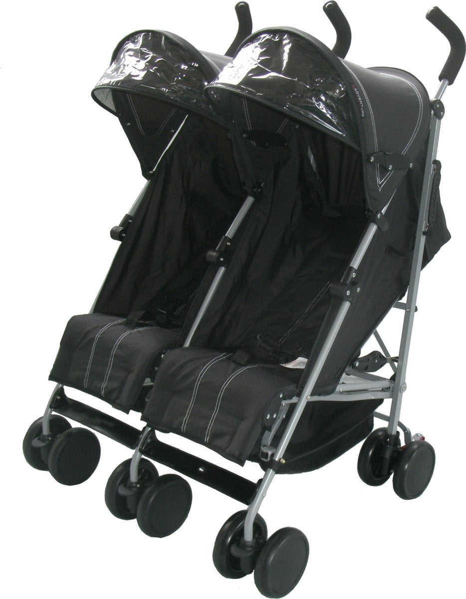 X Adventure  Duo Buggy- Plooibuggy - Lichtgewicht - Zwart