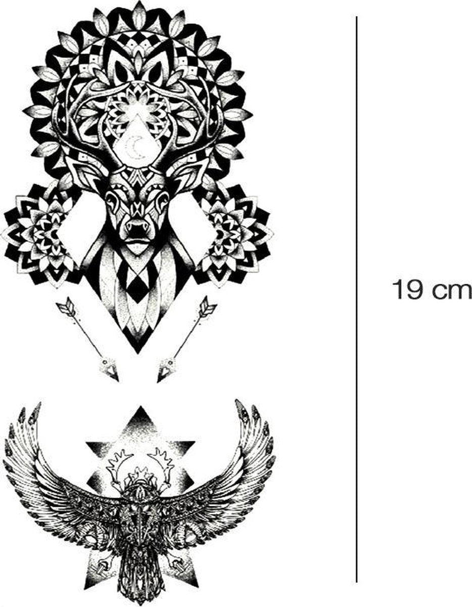 Hert en Mandala Nep Tatoeage