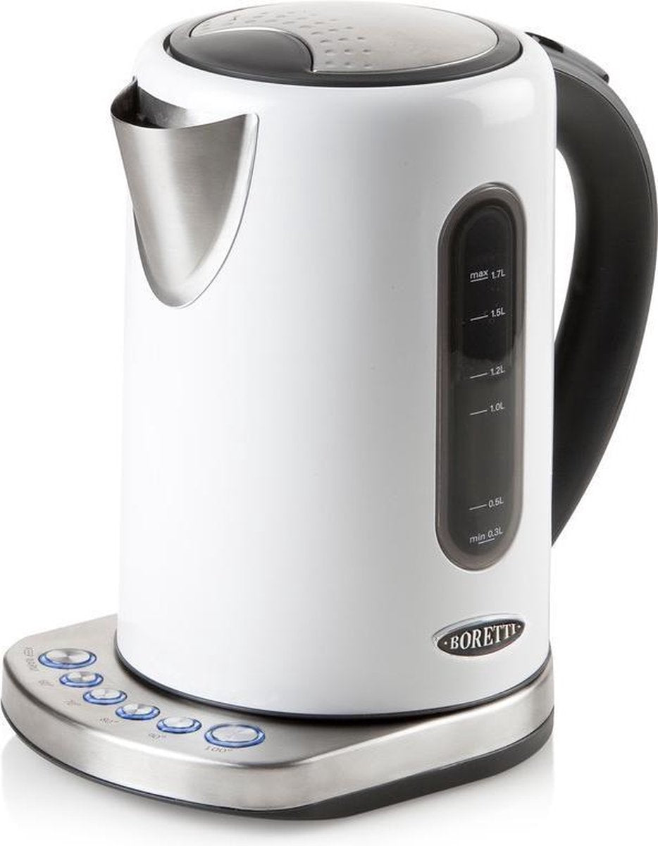 Boretti Bollitore Waterkoker met warmhoudfunctie en 5 temperatuuropties - Wit - B512