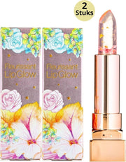 Glamfox Peach Flower Lipstick - Lip Plumper Lippenstift Met 24 Karaat Goudschilfers En Perzik Bloem - 2-Pack