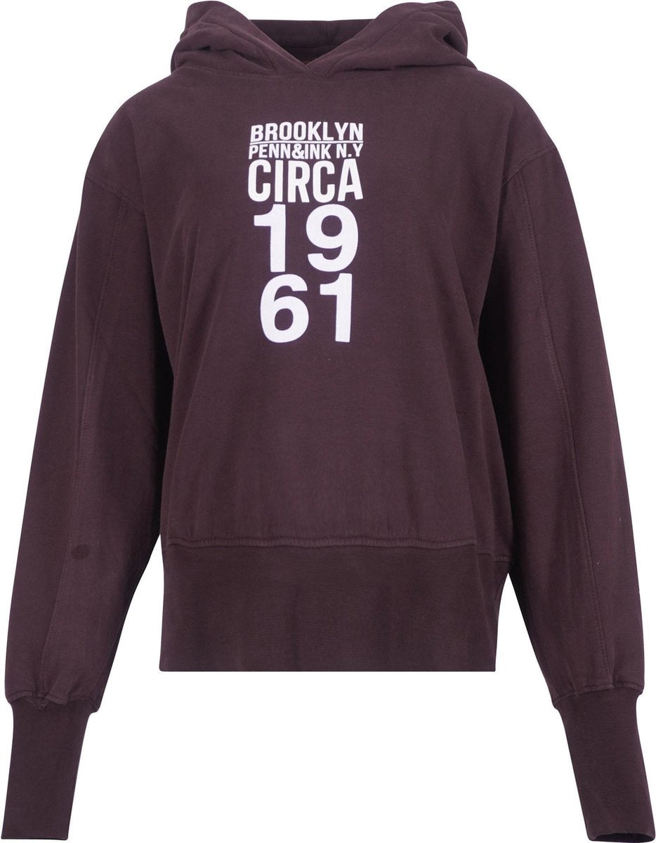 Penn & Ink Sweater met capuchon Bruin  dames maat L