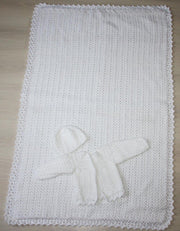 Gehaakte BabyDeken Wit 118 x 78 cm