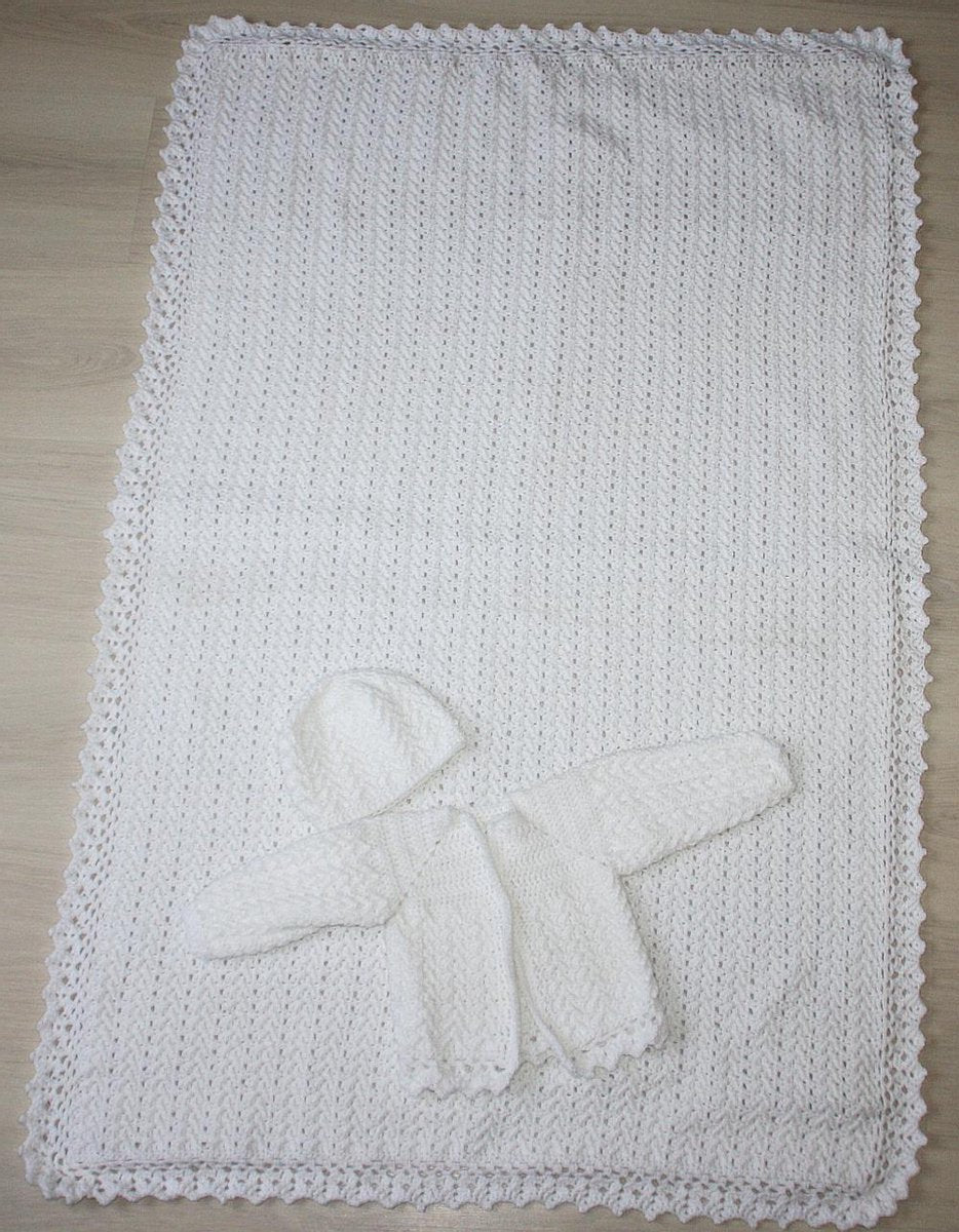 Gehaakte BabyDeken Wit 118 x 78 cm