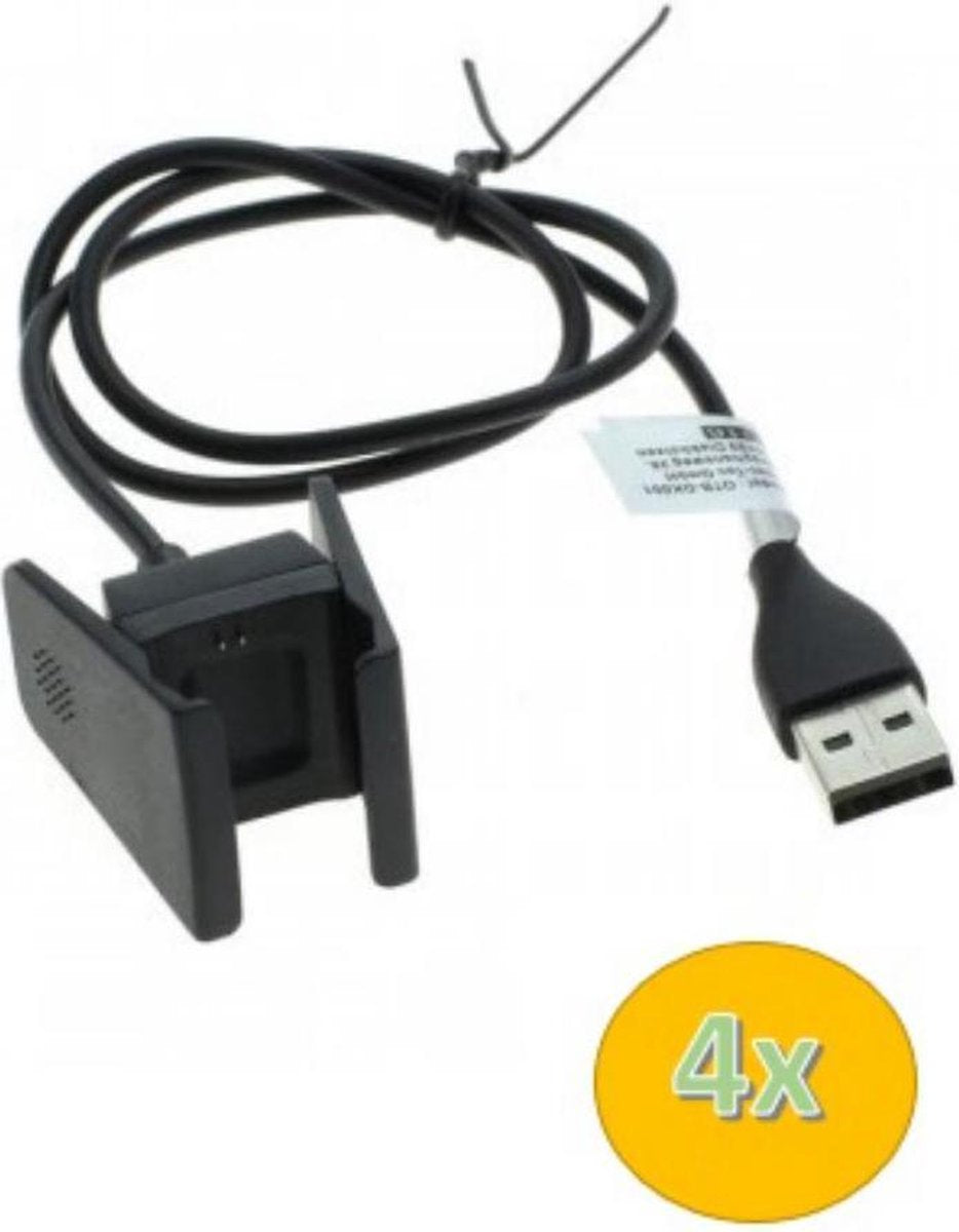 4 stuks USB Oplaadkabel Adapter voor Fitbit Charge 2