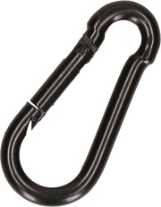 1x stuks karabijnhaak / karabijnhaken zwart gelakt staal 5 cm - snaphooks/ carabiners
