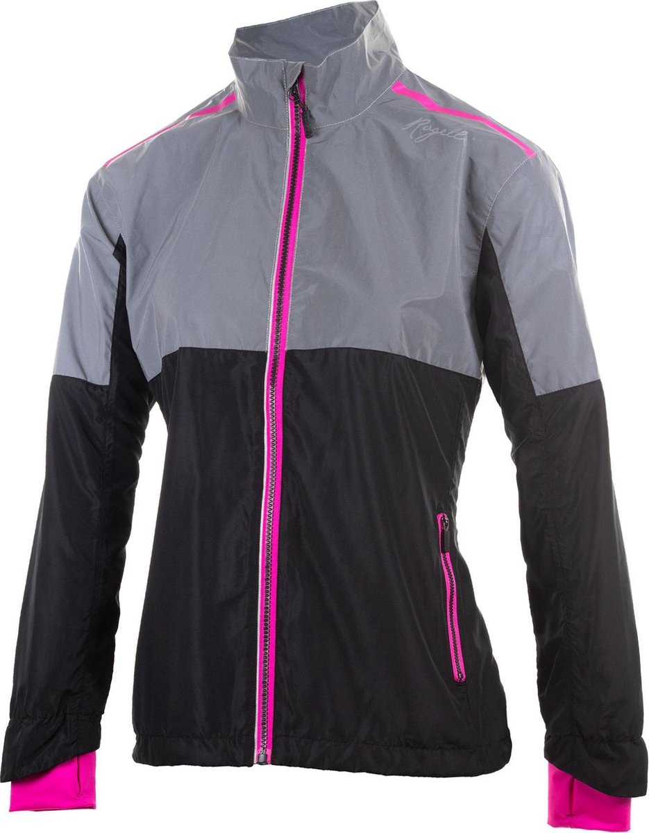Rogelli Reflex Sportjas - Maat M  - Vrouwen - Grijs/zwart/roze