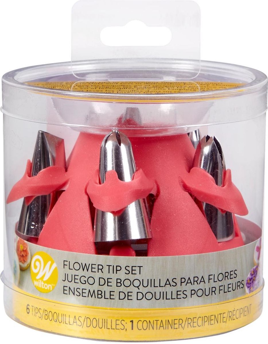 Wilton 6 Bloemen Spuitmondjes met Opbergbox