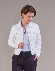 Steppin' Out Vrouwen Penny Jacket Wit Katoen Maat: 36