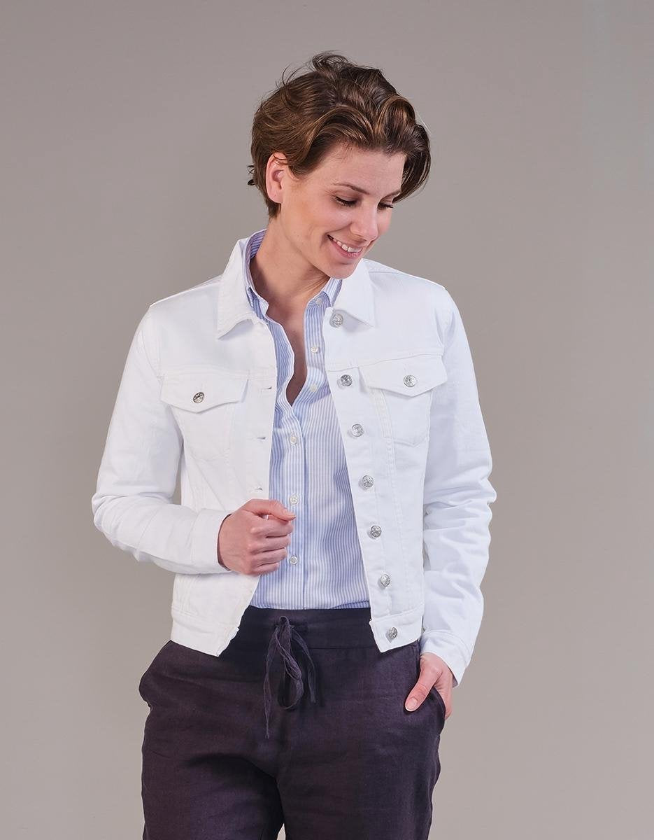 Steppin' Out Vrouwen Penny Jacket Wit Katoen Maat: 36